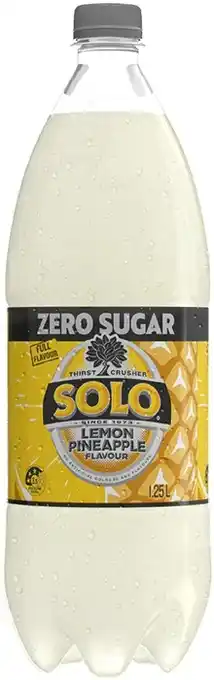 IGA NEW Solo Zero Sugar Lemon Pineapple 1.25 Litre offer