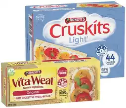 IGA Arnott’s Cruskits 125g or Vita‑Weat Crackers 250g Selected Varieties offer