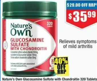 Chemist Warehouse Nature's Own Glucosamine Sulfate with Chondroitin offer