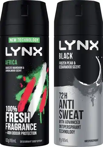 IGA Lynx Antiperspirant or Deodorant Body Spray 165mL Selected Varieties offer