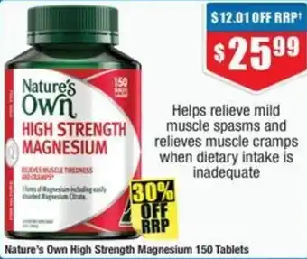 Chemist Warehouse Nature's Own High Strength Magnesium offer