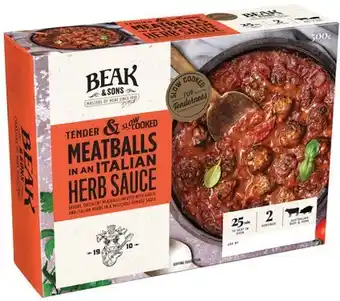 IGA Beak & Sons Meatballs in Italian Herb Sauce 500g offer