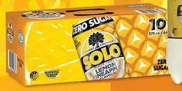 IGA NEW Solo Zero Sugar Lemon Pineapple 10x375mL offer