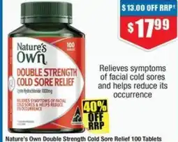 Chemist Warehouse Nature's Own Double Strength Cold Sore Relief offer