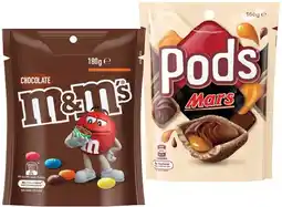 IGA M&M’s 120-180g, Pods 160g, Maltesers 120-140g or Skittles 120- 200g Share Pack Selected Varieties offer