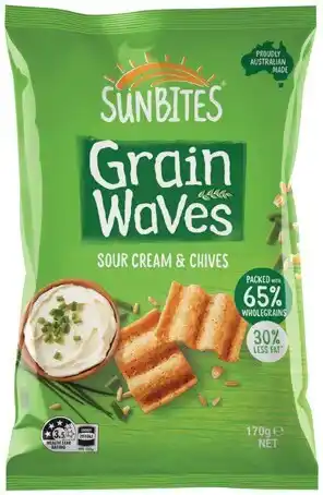 IGA Sunbites Grain Waves 170g, Simply 120g, Smith's Baked Chips or PopCorners 130g Selected Varieties offer