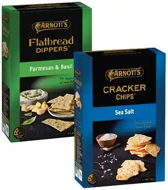 IGA Arnott's Cracker, Sourdough Crisps 150g or Flatbread Dippers 130g Selected Varieties offer