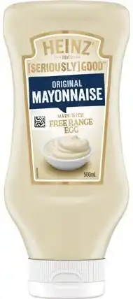 IGA Heinz Seriously Good Mayonnaise or Aioli Squeezy 500mL Selected Varieties offer