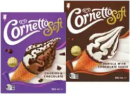 IGA Streets Cornetto Soft Ice Cream 4 Pack Selected Varieties offer