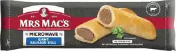 IGA Mrs Mac's Microwave Beef Pie, Giant Sausage Roll 175g or Pastie 165g Selected Varieties offer