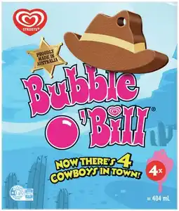 IGA Streets Bubble O'Bill 4 Pack offer