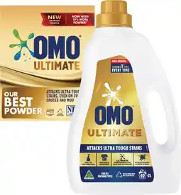 IGA OMO Ultimate Laundry Liquid 2 Litre, Powder 2kg or Capsule 28 Pack Selected Varieties offer