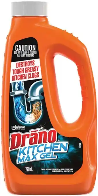 IGA Drano Bathroom or Kitchen Max Gel 770mL offer