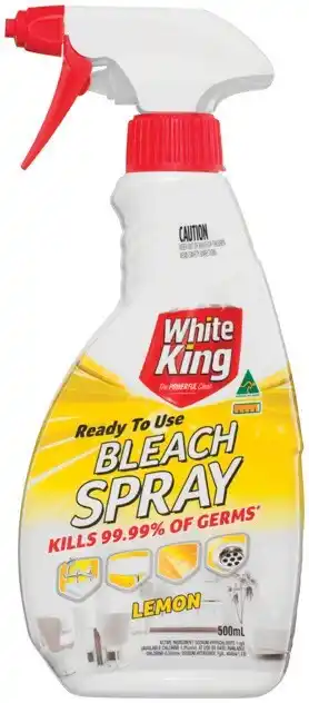 IGA White King Bleach Spray Lemon 500mL offer