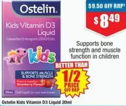 Chemist Warehouse Ostelin Kids Vitamin D3 Liquid offer