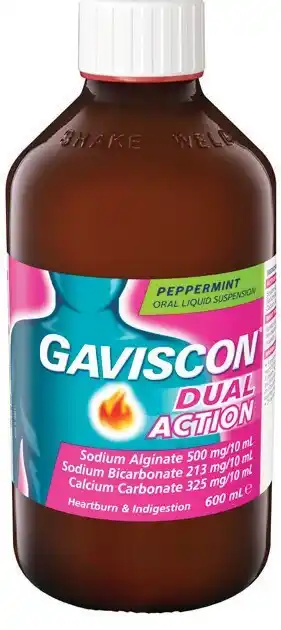 IGA Gaviscon Dual Action Heartburn & Indigestion Peppermint Liquid 600mL offer