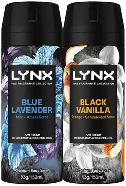 IGA Lynx Fine Fragrance Collection Premium Body Spray 150mL Selected Varieties offer