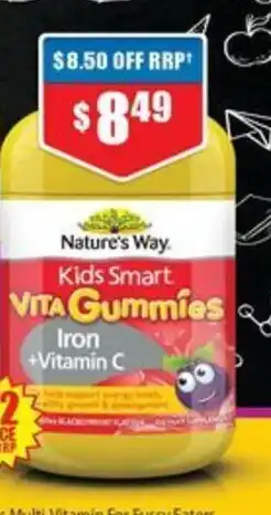 Chemist Warehouse Nature's Way Kids Smart VITA Gummies VITA Gummies Iron +Vitamin C offer