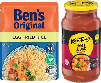 IGA Ben’s Original Rice 240-250g or KanTong Cooking Sauce 485-520g Selected Varieties offer