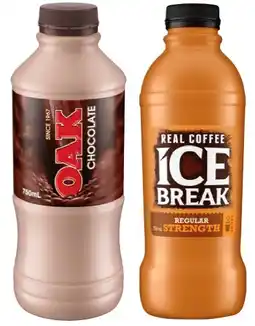 IGA Ice Break Real Coffee or Oak Flavoured Milk 750mL Selected Varieties offer