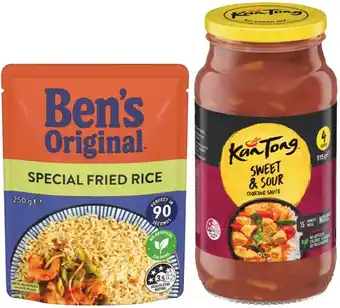 IGA Ben's Original Rice 240‑250g or KanTong Cooking Sauce 485‑520g Selected Varieties offer