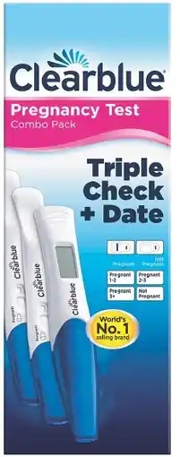 healthylife Clearblue Triple Check + Date Pregnancy Test 3 Pack offer