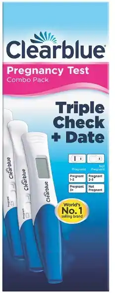 healthylife Clearblue Triple Check + Date Pregnancy Test 3 Pack offer