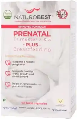 healthylife Naturobest Prenatal Trimester 2 & 3 Plus Breastfeeding 60 Capsules offer