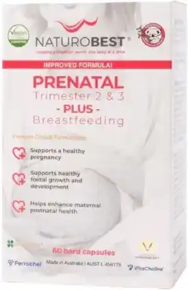 healthylife Naturobest Prenatal Trimester 2 & 3 Plus Breastfeeding 60 Capsules offer