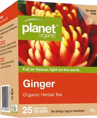 healthylife Planet Organic Tea Ginger x 25 Tea Bags offer