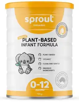 healthylife Sprout Organic Plant Based Infant Formula 0-12 Months 700g offer