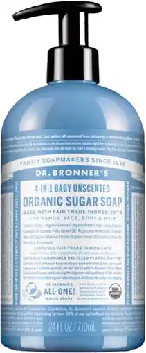 healthylife Dr Bronner's Organic Sugar Soap Baby Unscented 710ml offer