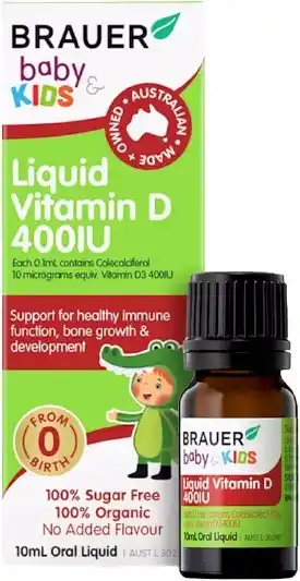 healthylife Brauer Baby & Kids Liquid Vitamin D 400IU 10ml offer