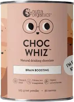 healthylife Nutra Organics Choc Whiz 125g offer