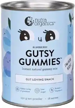 healthylife Nutra Organics Gutsy Gummies Blueberry 150g offer