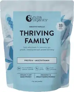 healthylife Nutra Organics Thriving Family Protein Smooth Vanilla 1kg offer