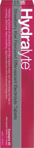 healthylife Hydralyte Effervescent Electrolyte Tablets Strawberry Kiwi 20 Pack offer