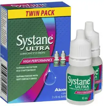 healthylife Systane Ultra Lubricant Eye Drops 2 x10ml offer