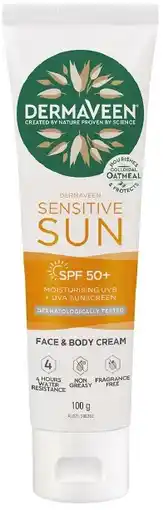 healthylife DermaVeen Daily Nourish Sun Sensitive Body Moisturiser SPF50+ 100g offer