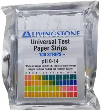 healthylife Livingstone Universal Test Paper Strips PH 0-14 100 Pack offer