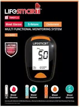 healthylife LifeSmart Multi Functional Monitor for Blood Glucose Ketone & Cholesterol offer