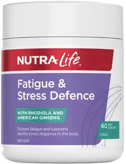 healthylife Nutra-Life Fatigue and Stress Defence 60 Capsules offer