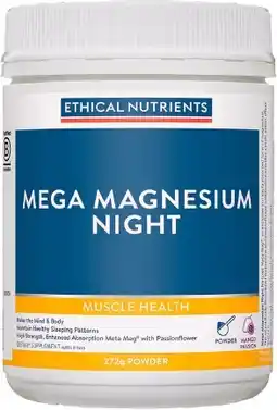 healthylife Ethical Nutrients Mega Magnesium Night Powder Mango Passion 272g offer