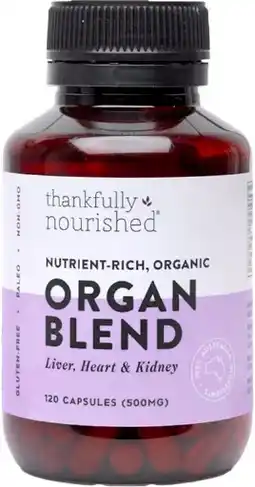 healthylife Thankfully Nourished Organic Organ Blend 120 Capsules offer