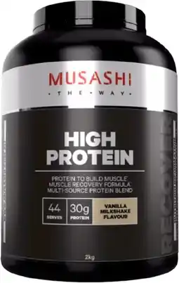 healthylife Musashi High Protein Vanilla Milkshake 2Kg offer