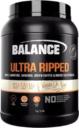 healthylife Balance Ultra Ripped Protein Powder Vanilla 1kg offer