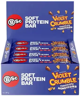 healthylife BSc Bodyscience BSc x Violet Crumble Soft Protein Bar Choc Honeycomb 12 x 55g offer