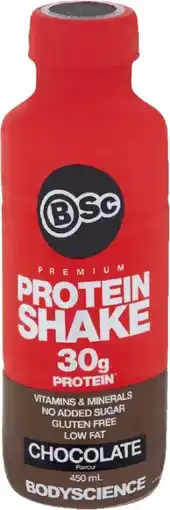 healthylife BSc Bodyscience Rtd Premium Protein Shake Chocolate 6 x 450ml offer