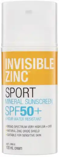 healthylife Invisible Zinc Sunscreen 4 Hour Water Resistant SPF50+ 100ml offer