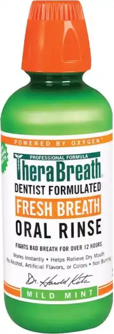 healthylife TheraBreath Fresh Breath Oral Rinse Mild Mint 473ml offer